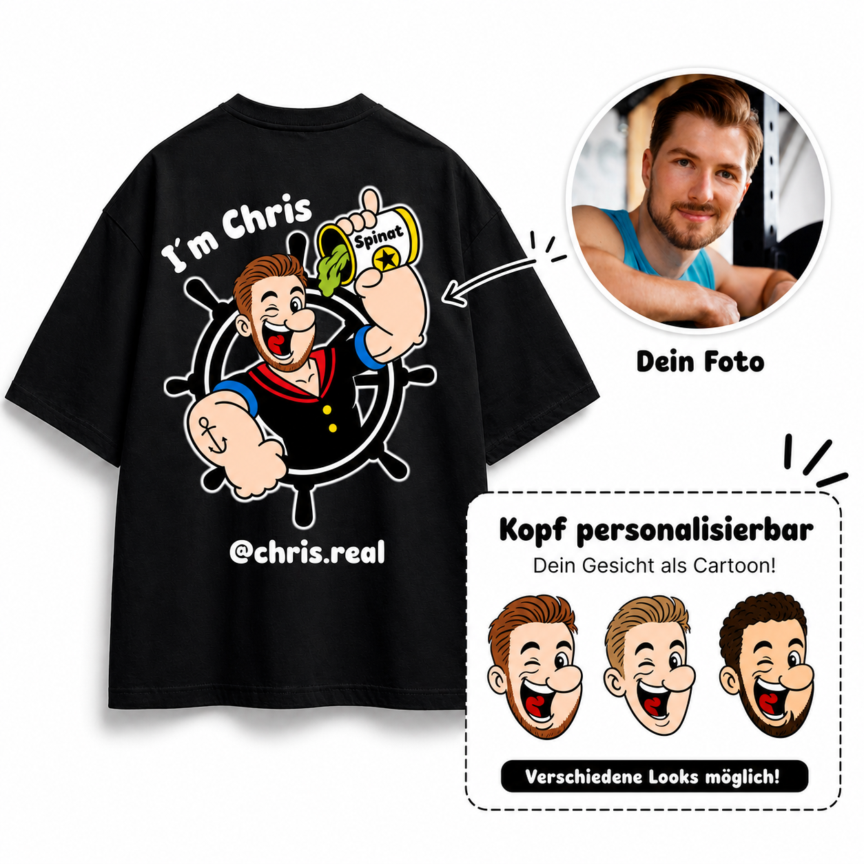POPEYE OVERSIZE SHIRT | PERSONALISIERBAR