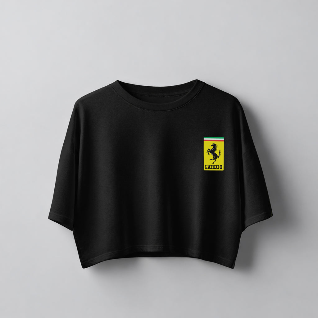 CARDIO DAMEN OVERSIZE CROP TOP (FRONTPRINT)