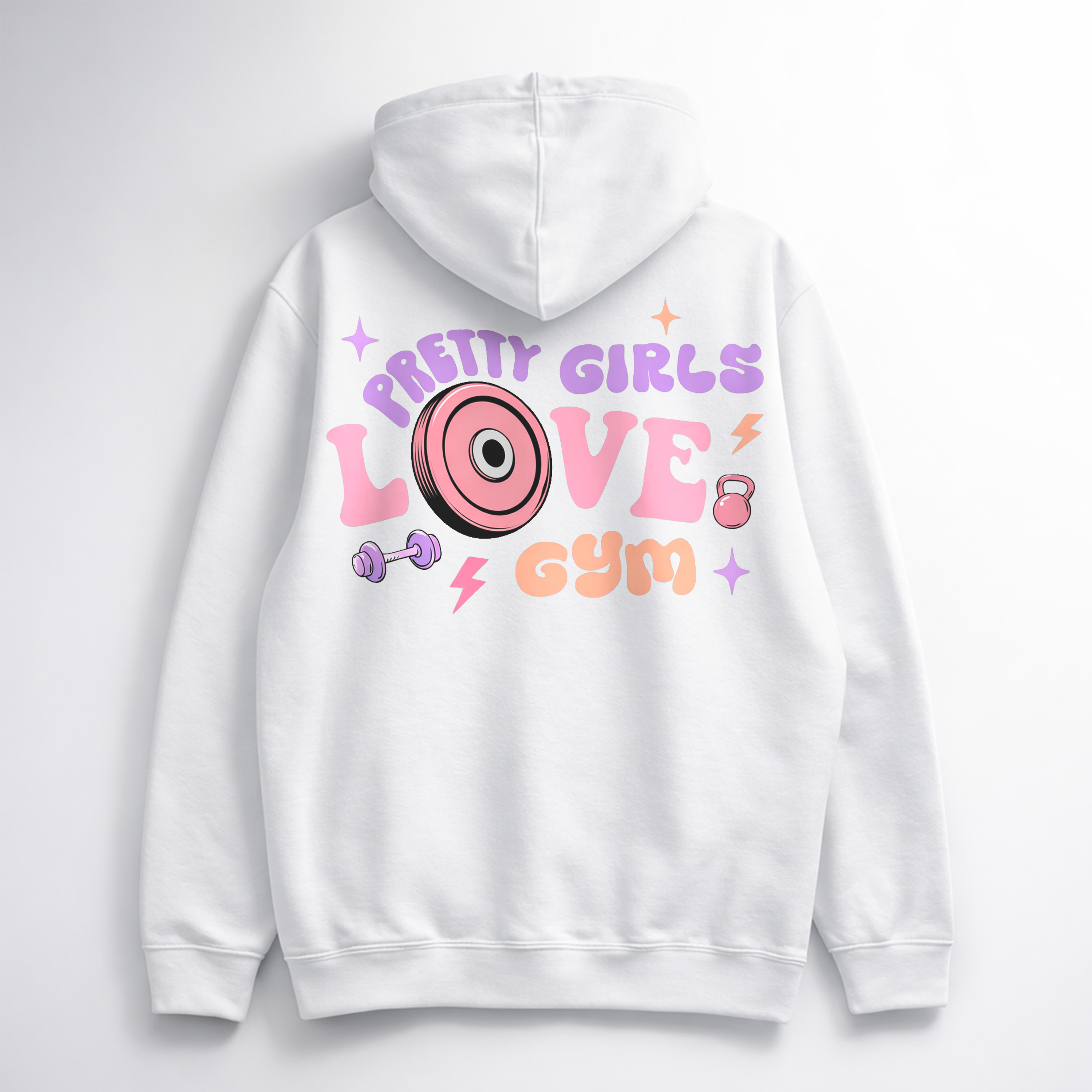 Pretty Girls Love Gym Oversize Hoodie (Backprint)