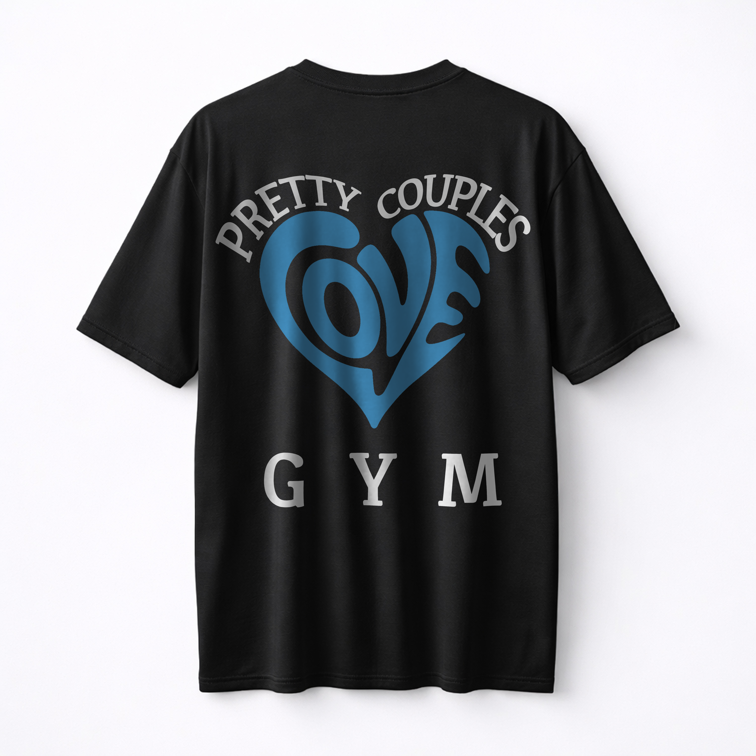 Pretty Couples Love Gym Oversize Shirt (Backprint)