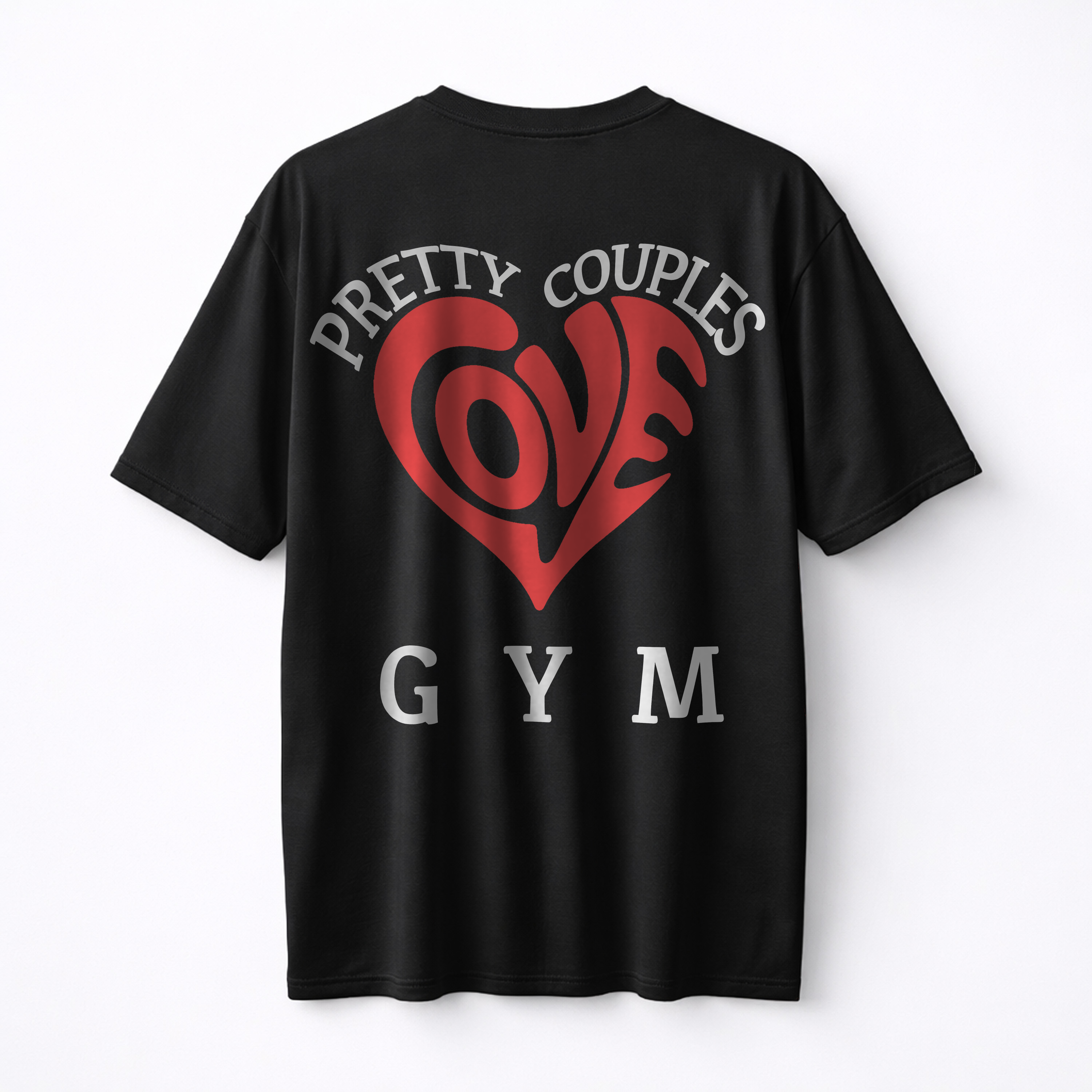 Pretty Couples Love Gym Oversize Shirt (Backprint)