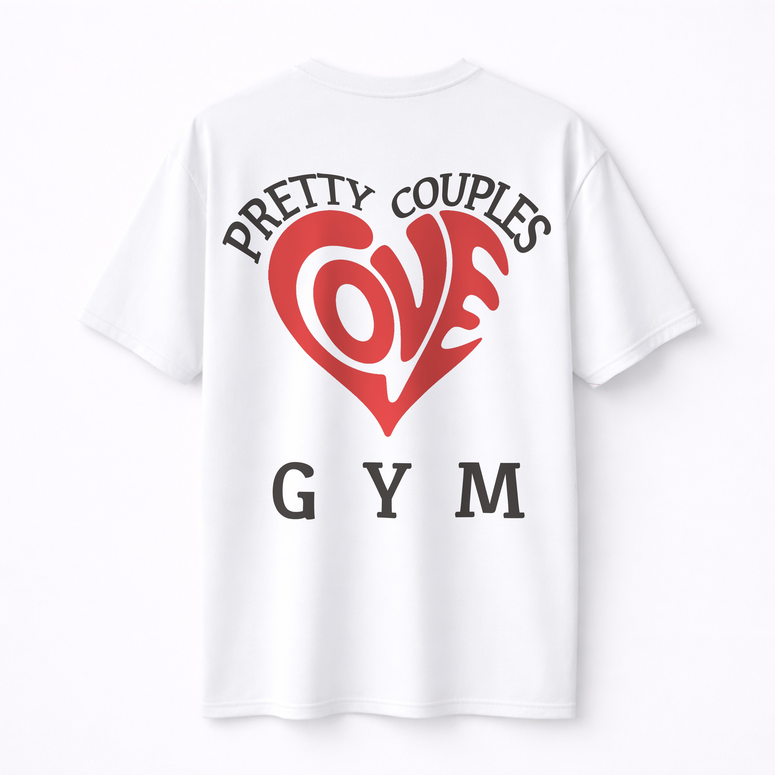 Pretty Couples Love Gym Oversize Shirt (Backprint)