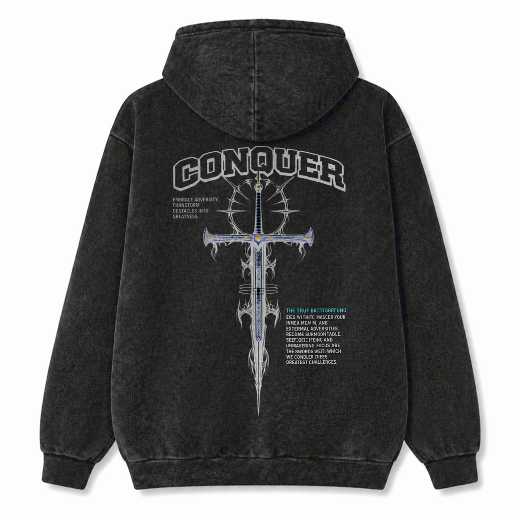CONQUER | WASHED OVERSIZE HOODIE
