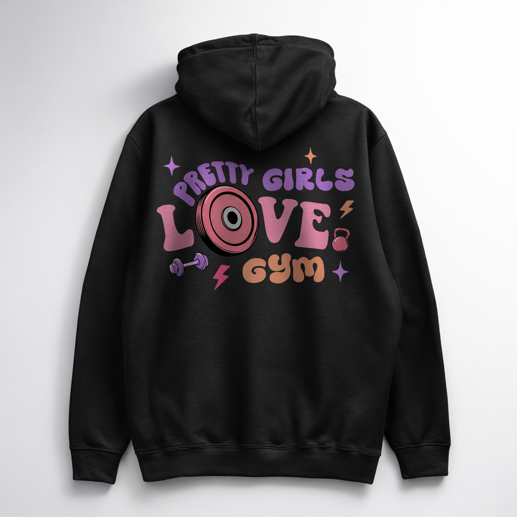 Pretty Girls Love Gym Oversize Hoodie (Backprint)