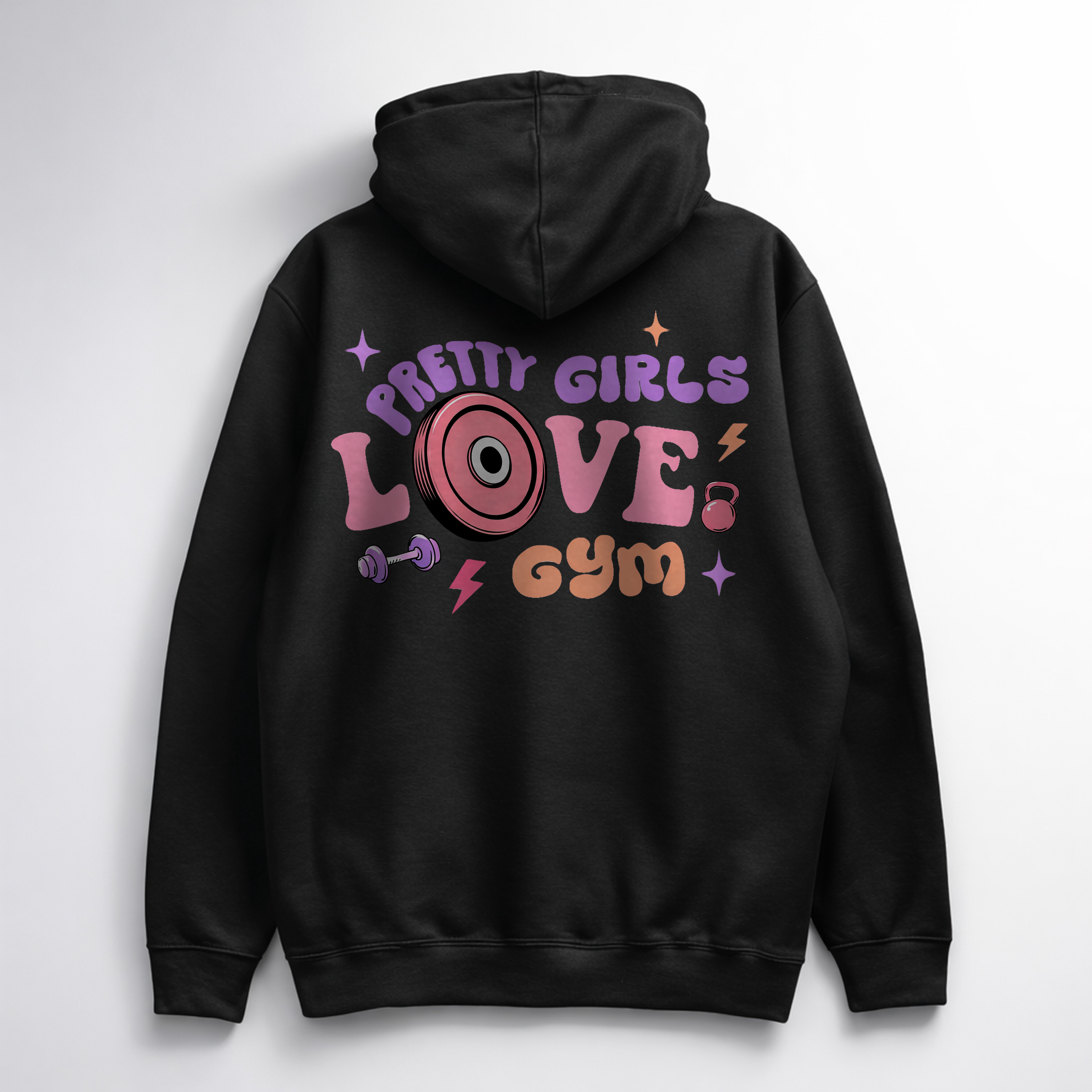 Pretty Girls Love Gym Oversize Hoodie (Backprint)