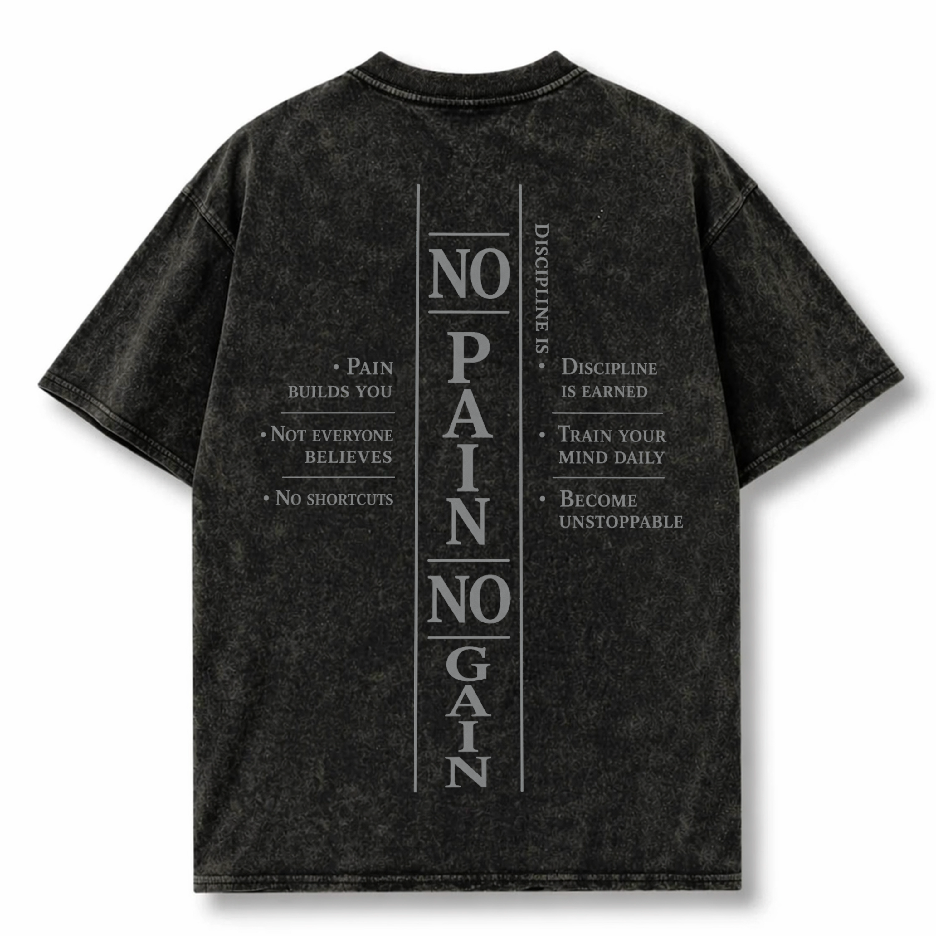 NO PAIN NO GAIN | WASHED OVERSIZE SHIRT